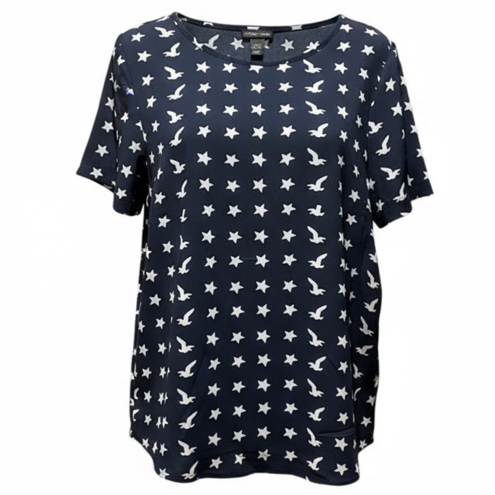 Chelsea & Theodore Star & Bird Print Blouse